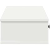 vidaXL Stenska polica s predali bel 100x37,5x19 cm inženirski les | Shoptok.si