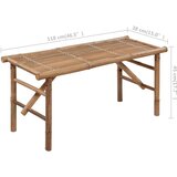  Sklopiva vrtna klupa s jastukom 118 cm od bambusa | shoptok.hr