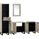 vidaXL Set namještaja za kupaonicu 4 pcs Orah smeđa 38 x 33 x 160 cm | shoptok.hr