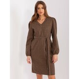 Fashion Hunters Camel and black women's dresses with patterns Cene