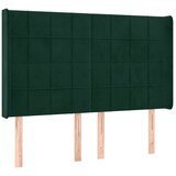 Krevet box spring s madracem LED tamnozeleni 140x200 cm baršun - Tamnozelena 140 x 200 cm Blok s kvadratima | shoptok.hr
