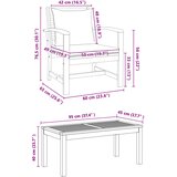  Sjedeća garnitura za vrt 5 kom. Prirodna Čvrsto teak drvo | shoptok.hr