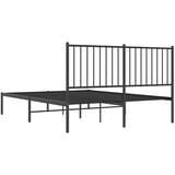  Metalni okvir za krevet s uzglavljem crni 140x190 cm | shoptok.hr