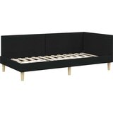 vidaXL Kutni okvir kreveta Ostalo s uzglavljem Crna 90 x 200 cm | shoptok.hr