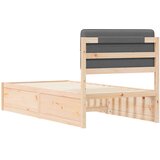  Krevetni okvir s tapiciranim uzglavljem Tamno siva 75 x 190 cm | shoptok.hr