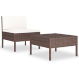 Maison Chic Seti vrtnega pohištva - Vrtna garnitura - Vrtni pohištvo set z blazinami 2-delna poli ratan rjava, (21797876) | Shoptok.si