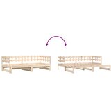  Dnevni ležaj na izvlačenje 2x (80 x 200) cm od masivne borovine | shoptok.hr