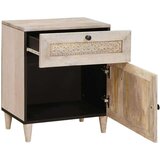 vidaXL Noćni ormarić s ladicama Bež 50 x 33 x 60 cm masivno drvo manga | shoptok.hr