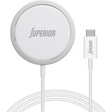  PUNJAČ BEŽIČNI SUPERIOR SU-0207 15W SA TYPE C KABLOM BELI *SR NOVO+ Cene