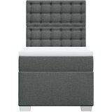 vidaXL Box spring postelja z vzmetnico temno siva 90x190 cm blago | Shoptok.si