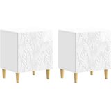  Noćni ormarić 2 pcs Bijela visokog sjaja 43 x 34,5 x 50 cm | Shoptok.si