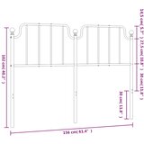  Metalno zamjensko uzglavlje bijelo 150 cm | shoptok.hr