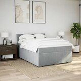  Krevet box spring s madracem svjetlosiva 160x200 cm tkanina Slike