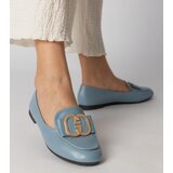 Gemre Blue women's loafers with a gold ornament Frada | shoptok.hr