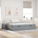  Okvir kreveta s madracem s madracem 2 pcs Svjetlosiva tkanina | shoptok.hr