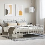 vidaXL Metalni okvir kreveta uzglavlje i podnožje bijeli 160x200 cm Cijene