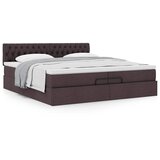  Otomanski krevet s madracem tamnosmeđi 200x200 cm tkanine | shoptok.hr