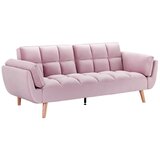 Bessagi Home zofa s posteljno funkcijo cora, roza, žamet | Shoptok.si