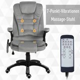  Uredska stolica s masažom i grijanjem ergonomska baršunasta siva | shoptok.hr