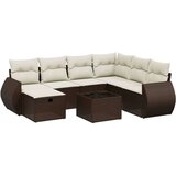vidaXL 8-dijelni set vrtnih sofa s jastucima smeđi od poliratana | shoptok.hr