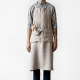 Linen Tales bež lanena pregača Chef, duljina 100 cm Cijene