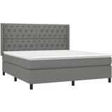  Krevet box spring s madracem LED tamnosivi 160x200 cm tkanina | shoptok.hr