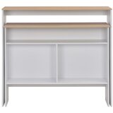  Barski stol s 2 stolne ploče bijelo i boja hrasta 130x40x120 cm | shoptok.hr