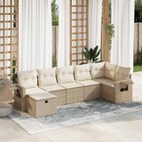 Maison Chic Seti vrtnega pohištva - Vrtna garnitura - Vrtni pohištvo set 7-delna z blazinami bež poli ratan, (21805986) | Shoptok.si