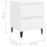  Noćni ormarić bijeli 40 x 35 x 50 cm od konstruiranog drva | shoptok.hr