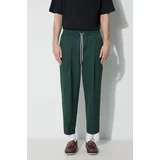 Drôle de Monsieur Hlače s primjesom vune Le Pantalon Cropped boja: zelena, ravni kroj, D-BP154-PL127-FGN