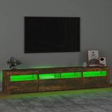 TV ormarić s LED svjetlima boja dimljenog hrasta 210x35x40 cm | shoptok.hr