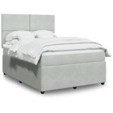  Krevet s oprugama i madracem svjetlosivi 140x190 cm baršunasti | shoptok.hr