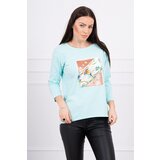 Kesi Blouse with 3D Bird mint graphics | Shoptok.si
