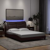 Furnova Posteljni okvir z LED brez vzmetnice temno rjav 140x200 cm, (21937994) Cene