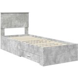  Konstrukcija postelje Betonsko siva in srebrna 75 x 190 cm, (5000103585) | Shoptok.si