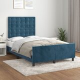 Furnova Posteljni okvir brez vzmetnico temno modra 120x190 cm žamet, (21935863) Cene