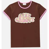 Coccodrillo Otroška kratka majica rjava barva