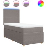 vidaXL Box spring postelja z vzmetnico taupe 100x200 cm blago, (21310721) Cene