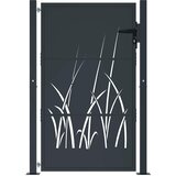  Vrtna vrata antracit 100x125 cm dizajn s čeličnim travom | shoptok.hr