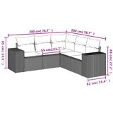  5-dijelni vrtni set sofa s jastucima bež od poliratana | shoptok.hr