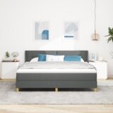 vidaXL Postelja z box springom z vzmetnico temno siva 180x200 cm tkanina | Shoptok.si