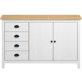  Komoda Hill bijela 130 x 40 x 80 cm od masivne borovine | shoptok.hr