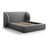 Micadoni Home Tamno sivi tapecirani bračni krevet s prostorom za odlaganje s letvicom 180x200 cm Miley - Cijene