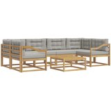  Set vanjskih sofa 5 kom. Bijela i svjetlosiva | shoptok.hr