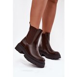 Boto Insulated ankle boots with zipper chocolate Niviane Cene