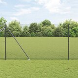 vidaXL varjena žična ograja s 13 koničastimi palicami siva 1.5x50 m jeklo | Shoptok.si