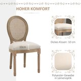  Kuhinjske stolice set od 2 puno drvo 49x56x96 cm krem-prirodno | shoptok.hr