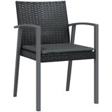  Vrtne stolice s jastucima 2 kom crne 56,5x57x83 cm poliratan | Eponuda.com