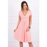 Kesi Dress cut under the bust, long sleeve, short sleeve salmon