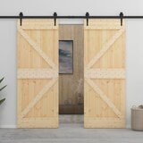 Furnova Drsna vrata s kompletom vodil 90x210 cm trdna borovina, (21945084) Cene